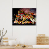 Vruchten leven nog steeds in een landschap poster (Keuken)