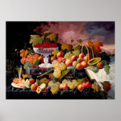 Vruchten leven nog steeds in een landschap poster (Voorkant)