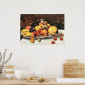 Vruchten leven nog steeds op een witte deken van L Poster (Keuken)