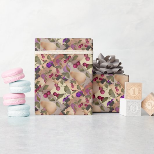 Vruchten, lucifers cadeaupapier (Baby Shower)