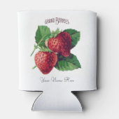 Vruchten met  aardbeibessen Voeg Jouw naam toe Blikjeskoeler (Achterkant)