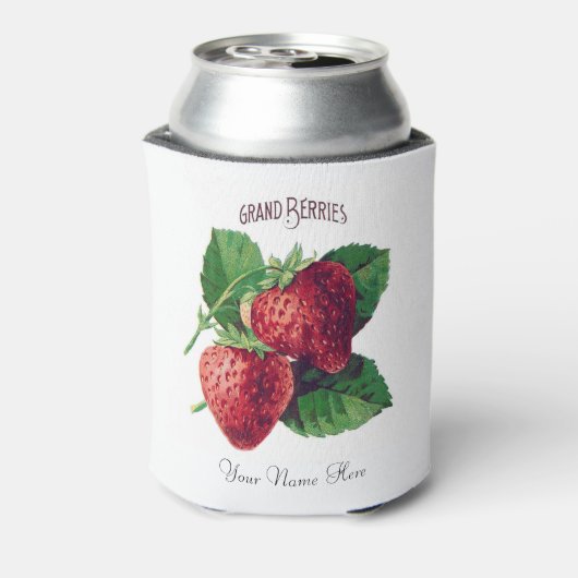 Vruchten met  aardbeibessen Voeg Jouw naam toe Blikjeskoeler (Blikje Achterkant)
