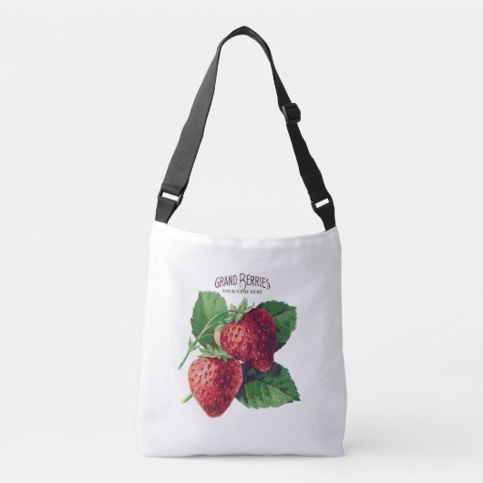 Vruchten met  aardbeibessen Voeg Jouw naam toe Crossbody Tas (Voorkant)