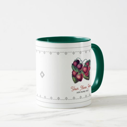 Vruchten met  aardbeibessen Voeg Jouw naam toe Mok (Voorkant rechts)