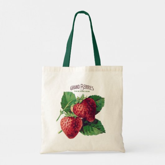 Vruchten met aardbeibessen Voeg Jouw naam toe Tote Bag (Achterkant)