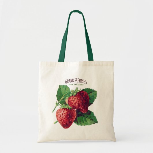 Vruchten met aardbeibessen Voeg Jouw naam toe Tote Bag (Voorkant)