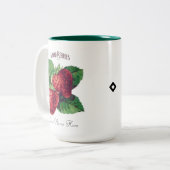 Vruchten met  aardbeibessen Voeg Jouw naam toe Tweekleurige Koffiemok (Voorkant links)