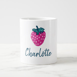 Vruchten met aardbeien grote koffiekop