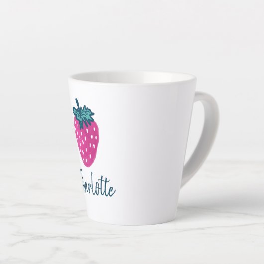 Vruchten met aardbeien latte mok (Rechterhoek)