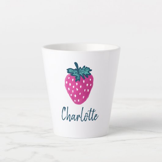 Vruchten met aardbeien latte mok (Voorkant)