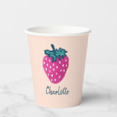 Vruchten met aardbeien papieren bekers (Voorkant)
