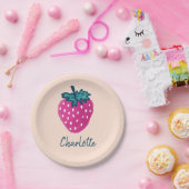 Vruchten met aardbeien papieren bordje (Feest)