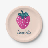 Vruchten met aardbeien papieren bordje (Voorkant)