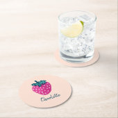 Vruchten met aardbeien ronde kartonnen onderzetter (Insitu)