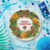 Vruchten met de Evergreen-Waterverf met prettige k Papieren Bordje (Feest)