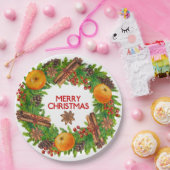 Vruchten met de Evergreen-Waterverf met prettige k Papieren Bordje (Feest)