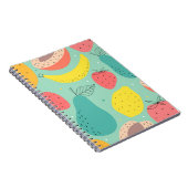 Vruchten met de hand getekend, decoratief naadloos notitieboek (Rechterzijde)