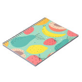 Vruchten met de hand getekend, decoratief naadloos notitieboek (Linkerzijde)