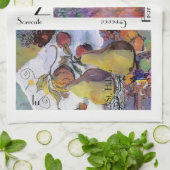 "Vruchten met wijnglazen" Theedoek (Gevouwen)