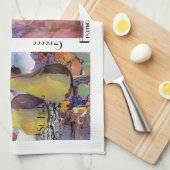 "Vruchten met wijnglazen" Theedoek (Quarter Fold)