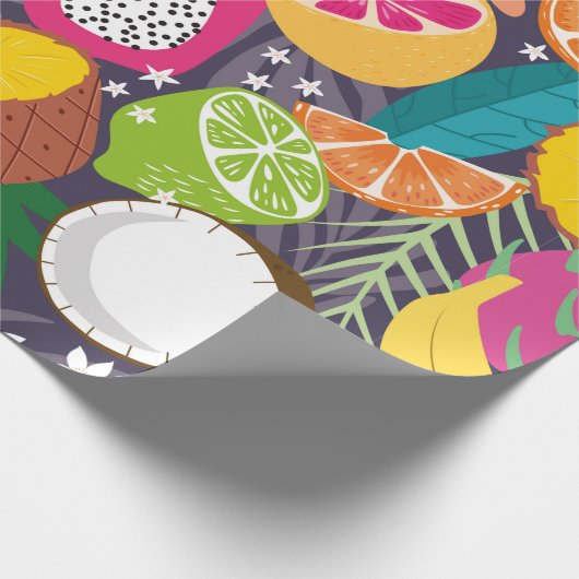 Vruchten naadloos patroon, collectie van exotische cadeaupapier (Hoek)