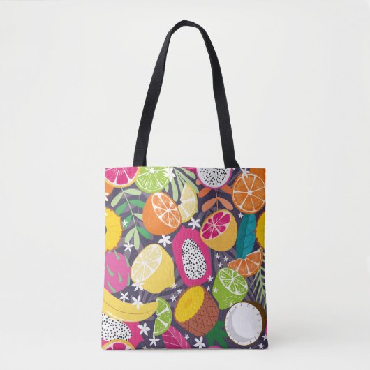 Vruchten naadloos patroon, collectie van exotische tote bag (Voorkant)