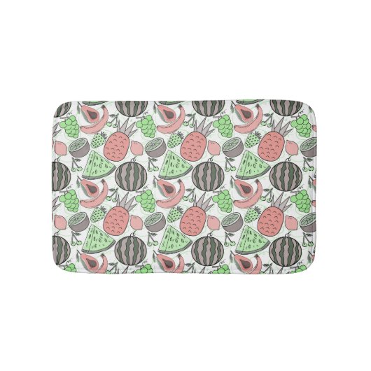 Vruchten naadloos patroon | Oppervlaktepatroon van Badmat (Voorkant)