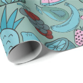 Vruchten naadloos patroon | Oppervlaktepatroon van Cadeaupapier (Rol Hoek)