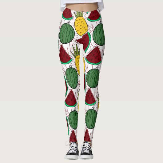 Vruchten naadloos patroon | Oppervlaktepatroon van Leggings (Voorkant)