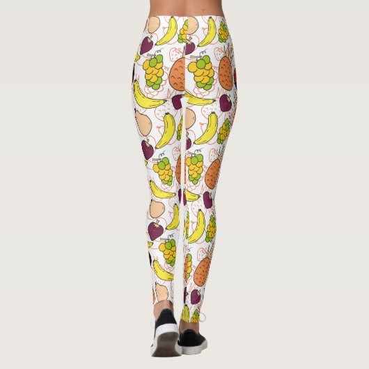 Vruchten naadloos patroon | Oppervlaktepatroon van Leggings (Achterkant)