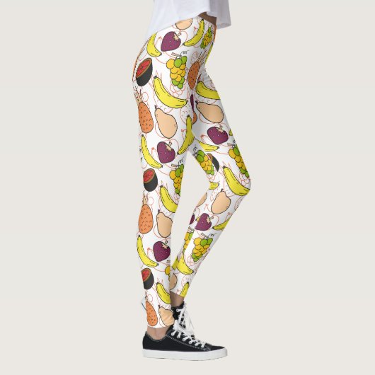 Vruchten naadloos patroon | Oppervlaktepatroon van Leggings (Rechts)