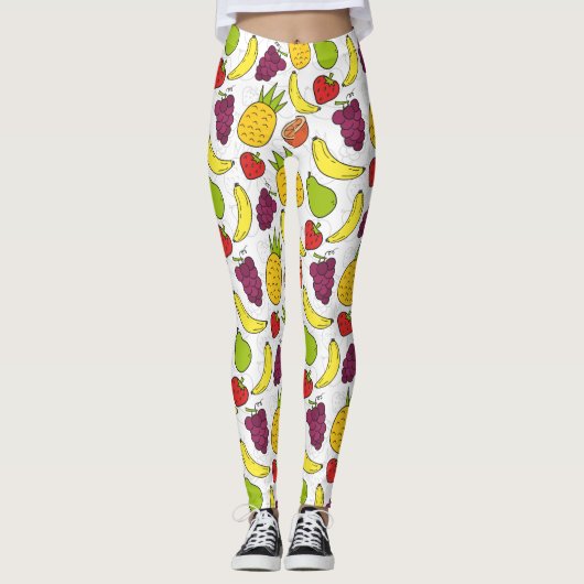 Vruchten naadloos patroon | Oppervlaktepatroon van Leggings (Voorkant)