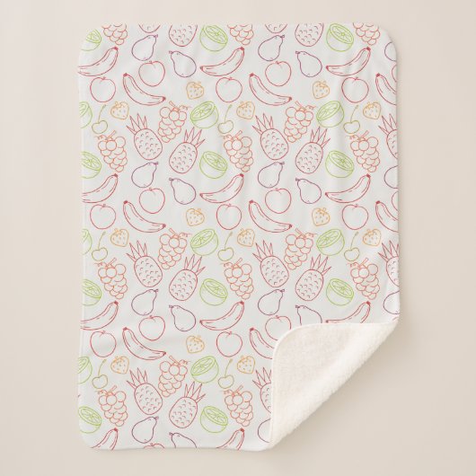 Vruchten naadloos patroon | Oppervlaktepatroon van Sherpa Deken (Voorkant)