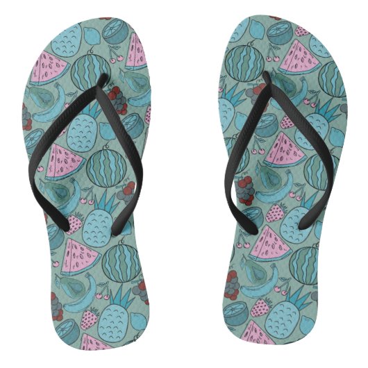 Vruchten naadloos patroon | Oppervlaktepatroon van Teenslippers (Voetbed)