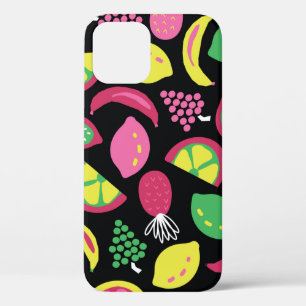 Vruchten naadloos  patroon zwart groen geel Case-Mate iPhone case