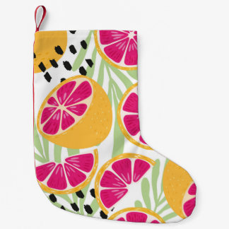 Vruchten naadloos, pompelmoes en pompelmoezen kleine kerstsok