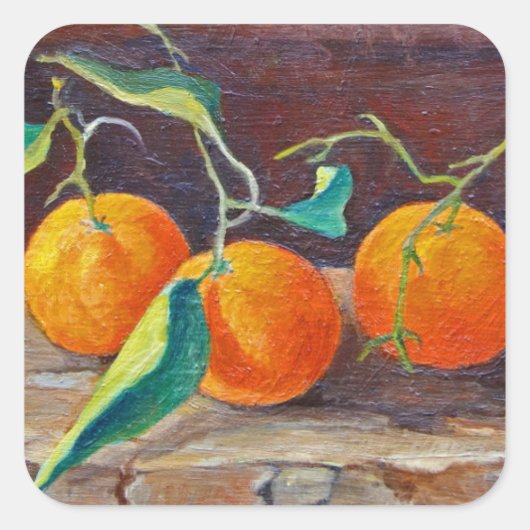 Vruchten op een plank 2014 2 vierkante sticker (Voorkant)