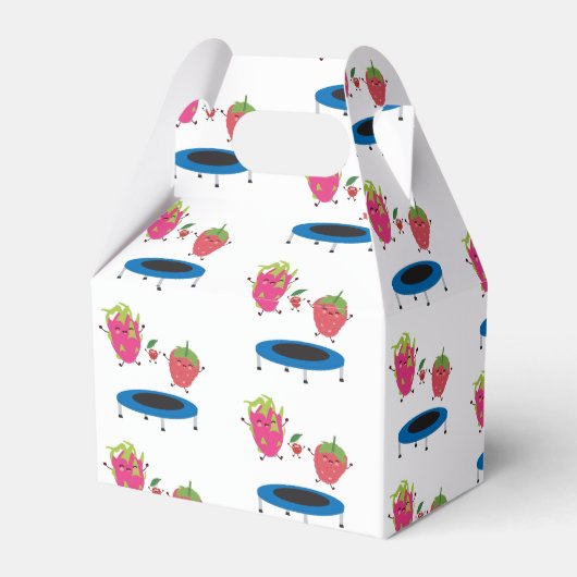 Vruchten op trampoline bedankdoosjes (Achterkant)