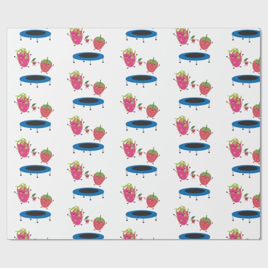 Vruchten op trampoline cadeaupapier (Vlak)