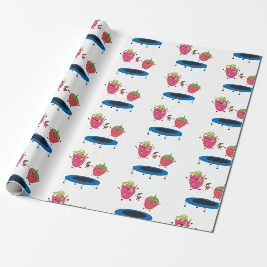 Vruchten op trampoline cadeaupapier (Uitgerold)