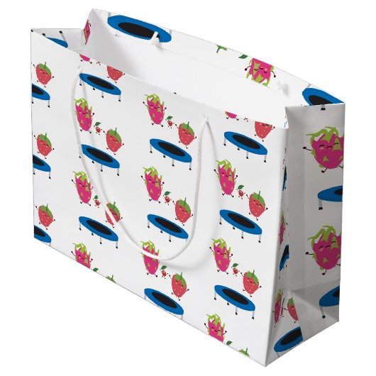 Vruchten op trampoline groot cadeauzakje (Achterkant Gekanteld)