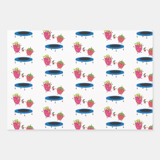 Vruchten op trampoline inpakpapier vel (Voorkant 3)