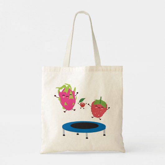 Vruchten op trampoline tote bag (Achterkant)