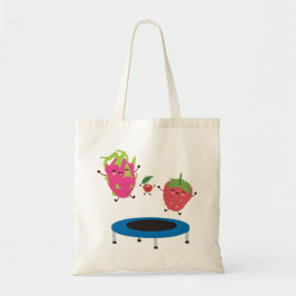 Vruchten op trampoline tote bag