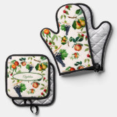  vruchten ovenwant & pannenlap set (Voorkant / Achterkant)