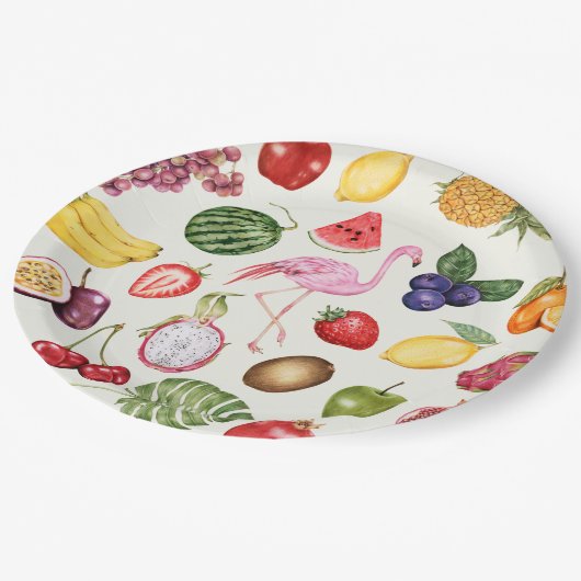 Vruchten Papieren Bordje (Gekanteld)