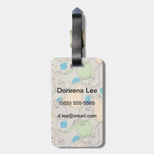 Vruchten patroon bagagelabel (Achterkant verticaal)