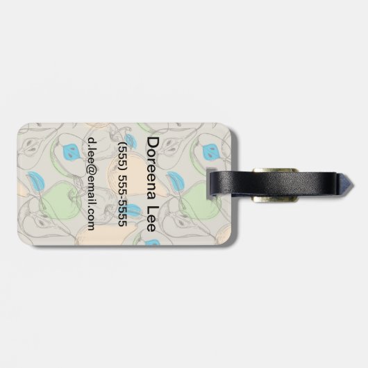 Vruchten patroon bagagelabel (Achterkant horizontaal)