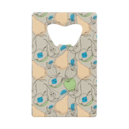 Vruchten patroon creditkaart flessenopener (Voorkant)