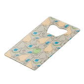 Vruchten patroon creditkaart flessenopener (Achterkant Gekanteld)